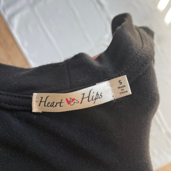 Heart & Hips Asymmetrical Long Black Dress, Womens Size Small - Picture 8 of 8